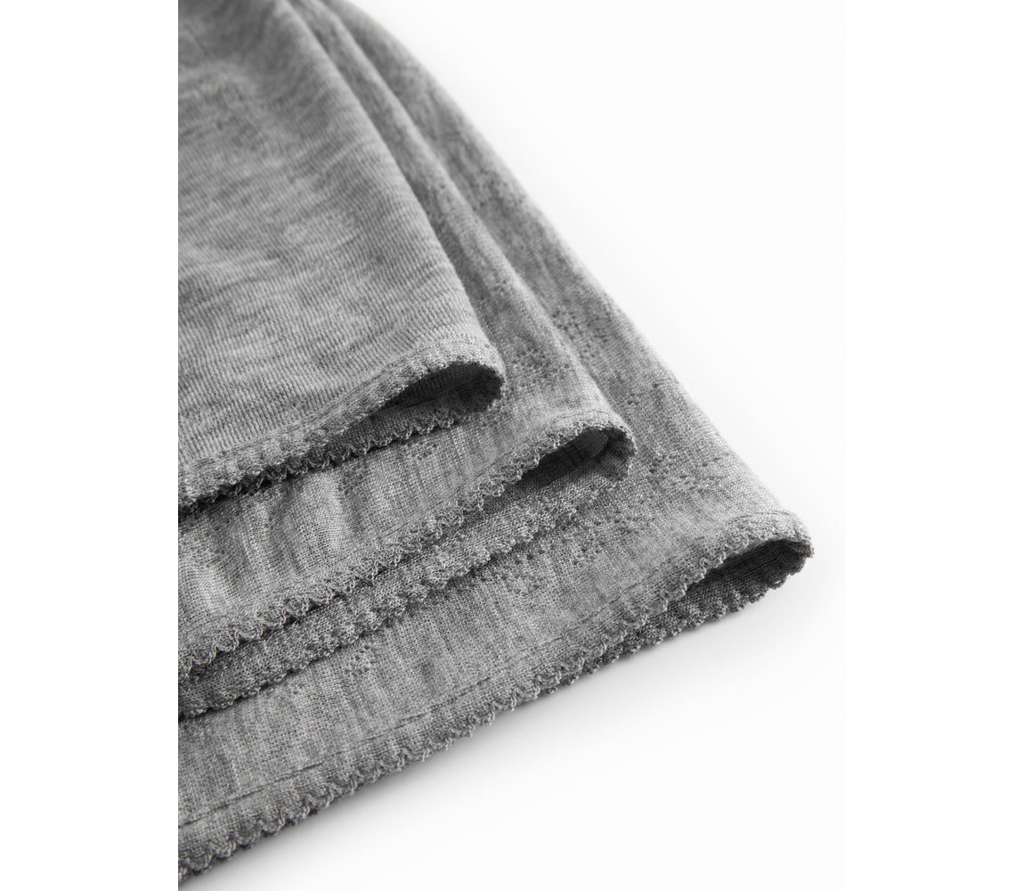 Alida - Wool Pointelle - Grey Malange