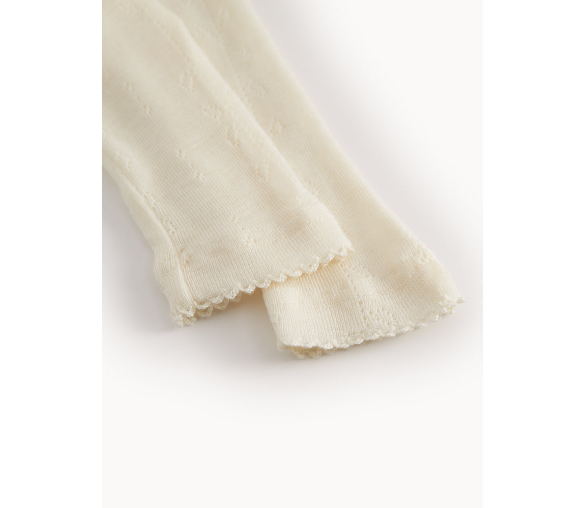 Piva, Wool Pointelle Pants - Natural