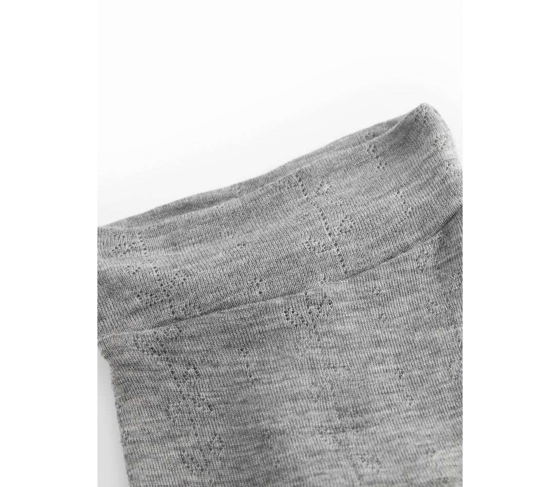 Piva, Wool Pointelle Pants - Grey Malange