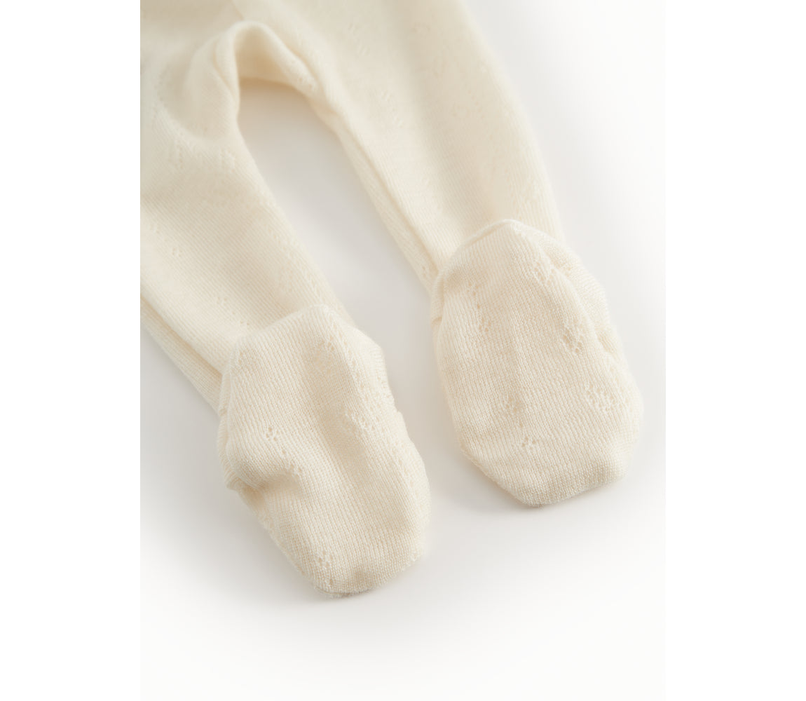 Pixa, Wool Pointelle Pants - Natural
