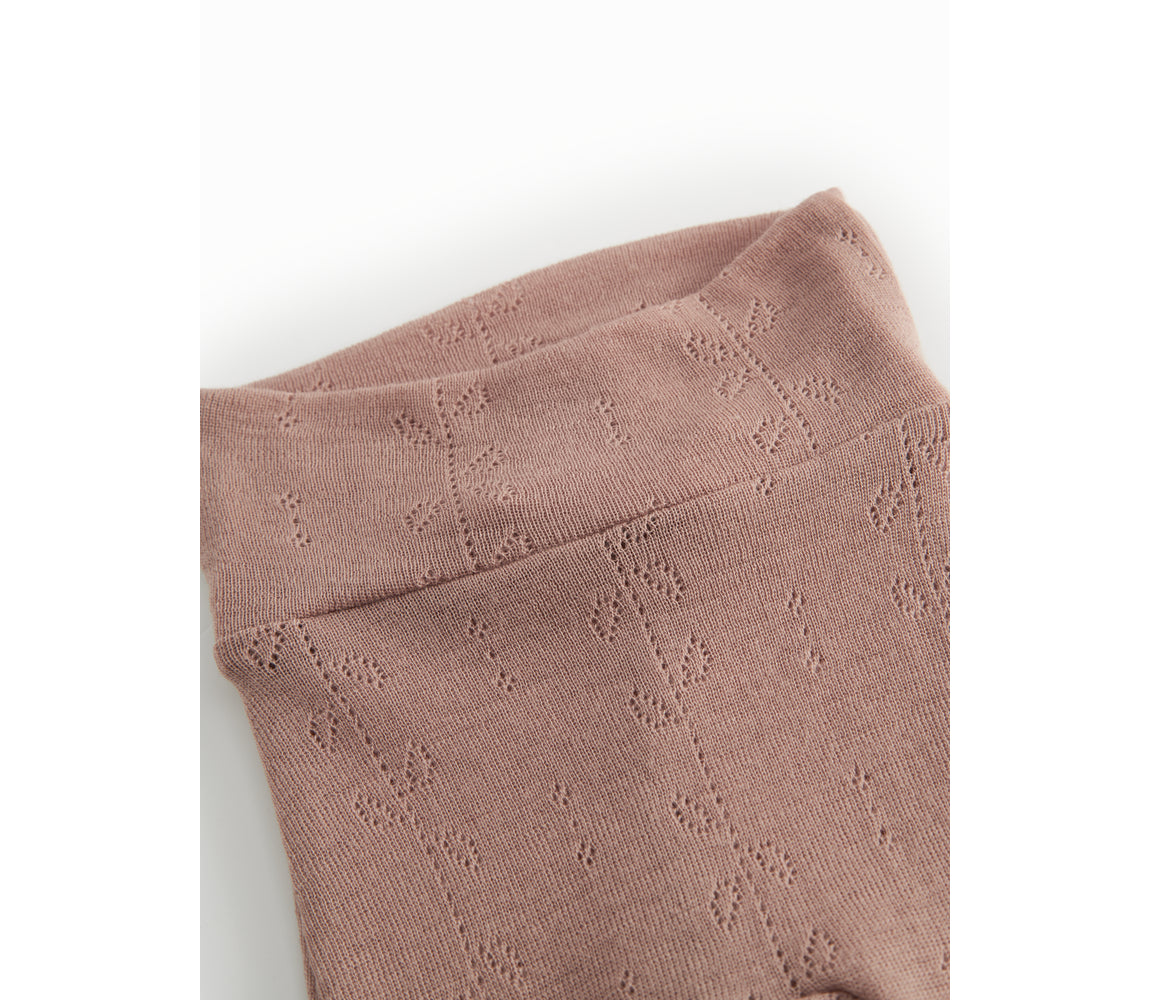 Pixa, Wool Pointelle Trousers - Burnt Rose