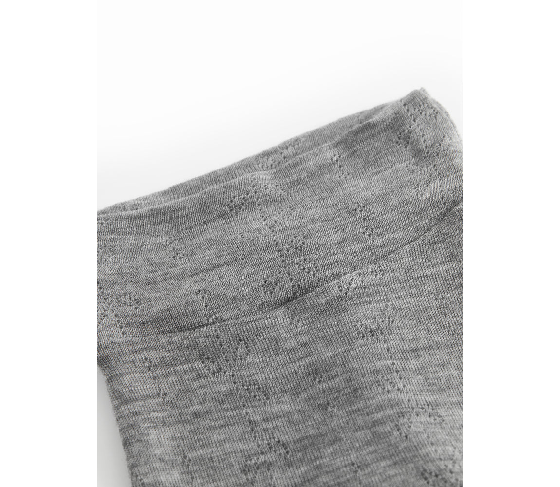 Pixa, Wool Pointelle Trousers - Grey Malange