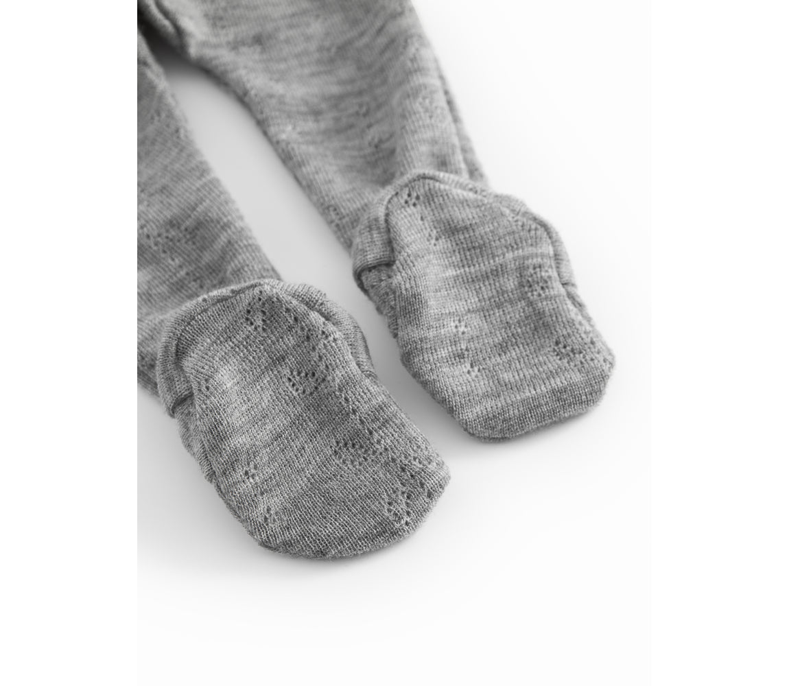 Pixa, Wool Pointelle Trousers - Grey Malange