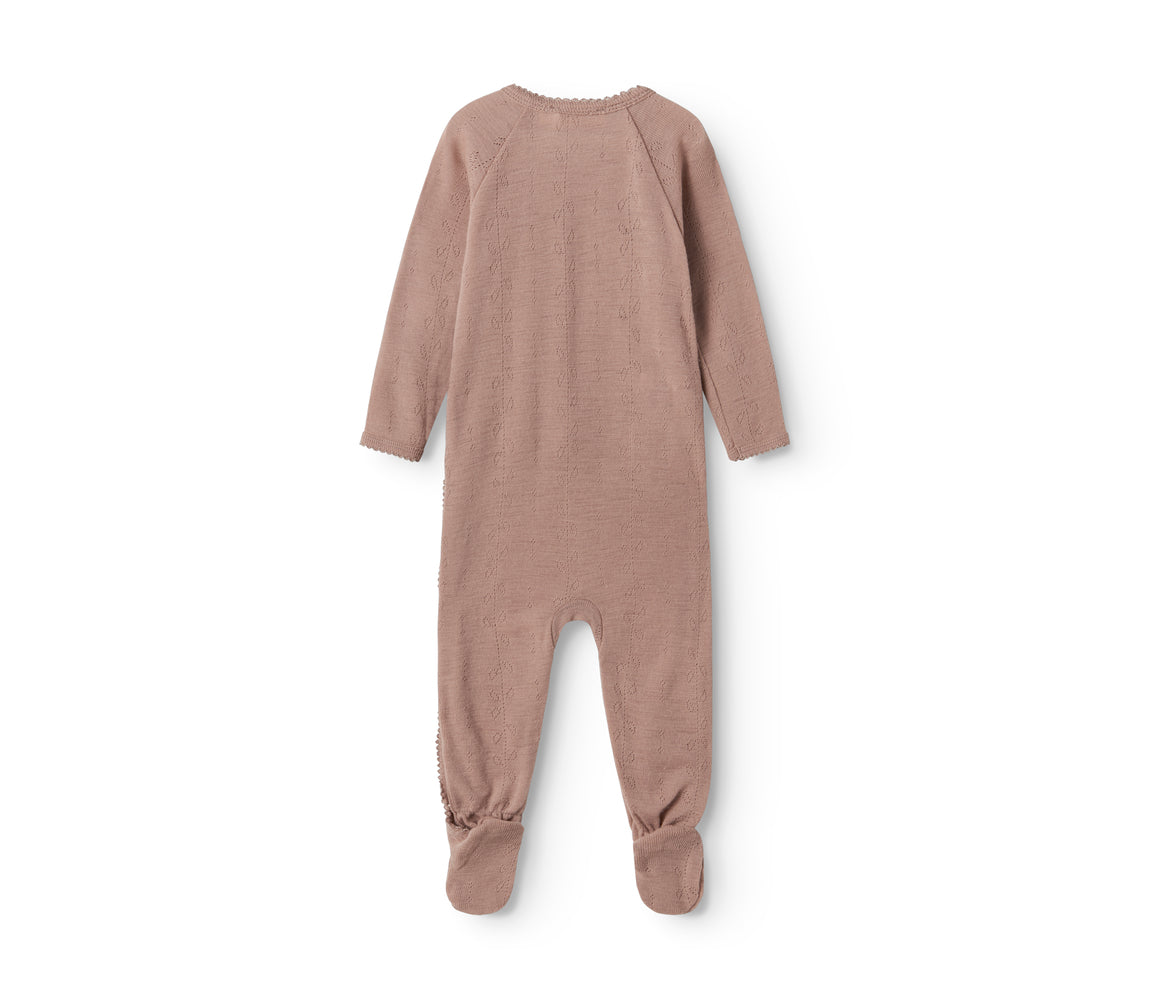 Rubetta, Wool Pointelle Jumpsuit - Burnt Rose