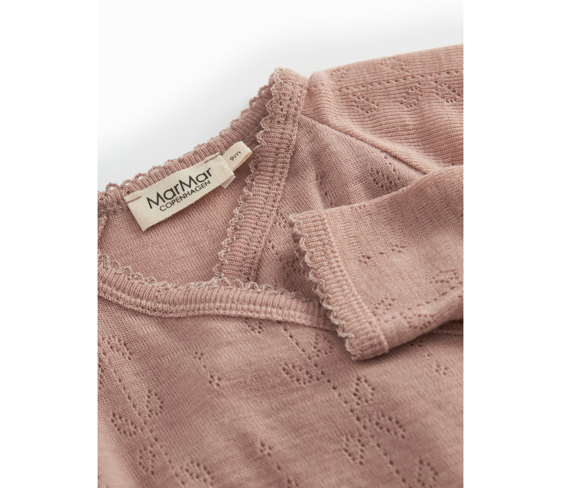 Rubetta, Wool Pointelle Jumpsuit - Burnt Rose