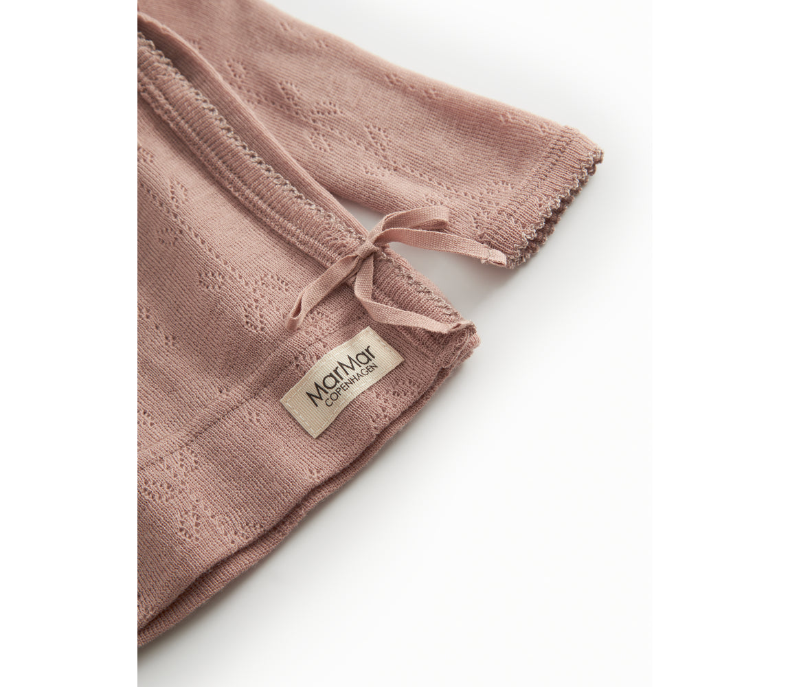 Tut Wrap LS, Wool Pointelle Blouse - Burnt Rose