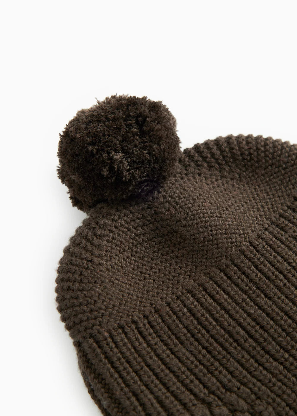 Aly Pompom, Knit Hat - Dark Roast