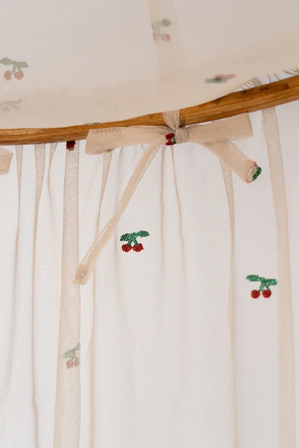 bed canopy tulle - cherry glitter