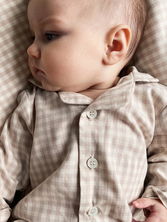 Classic PJ suit beige gingham