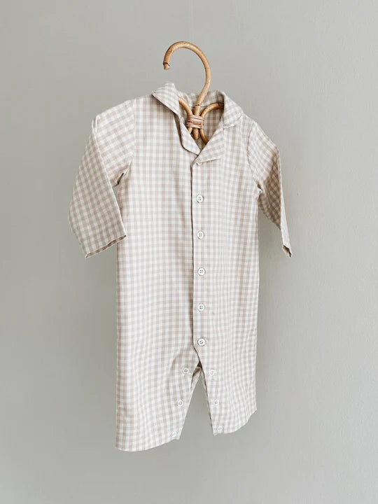 Classic PJ suit beige gingham