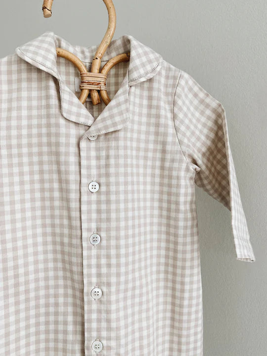 Classic PJ suit beige gingham