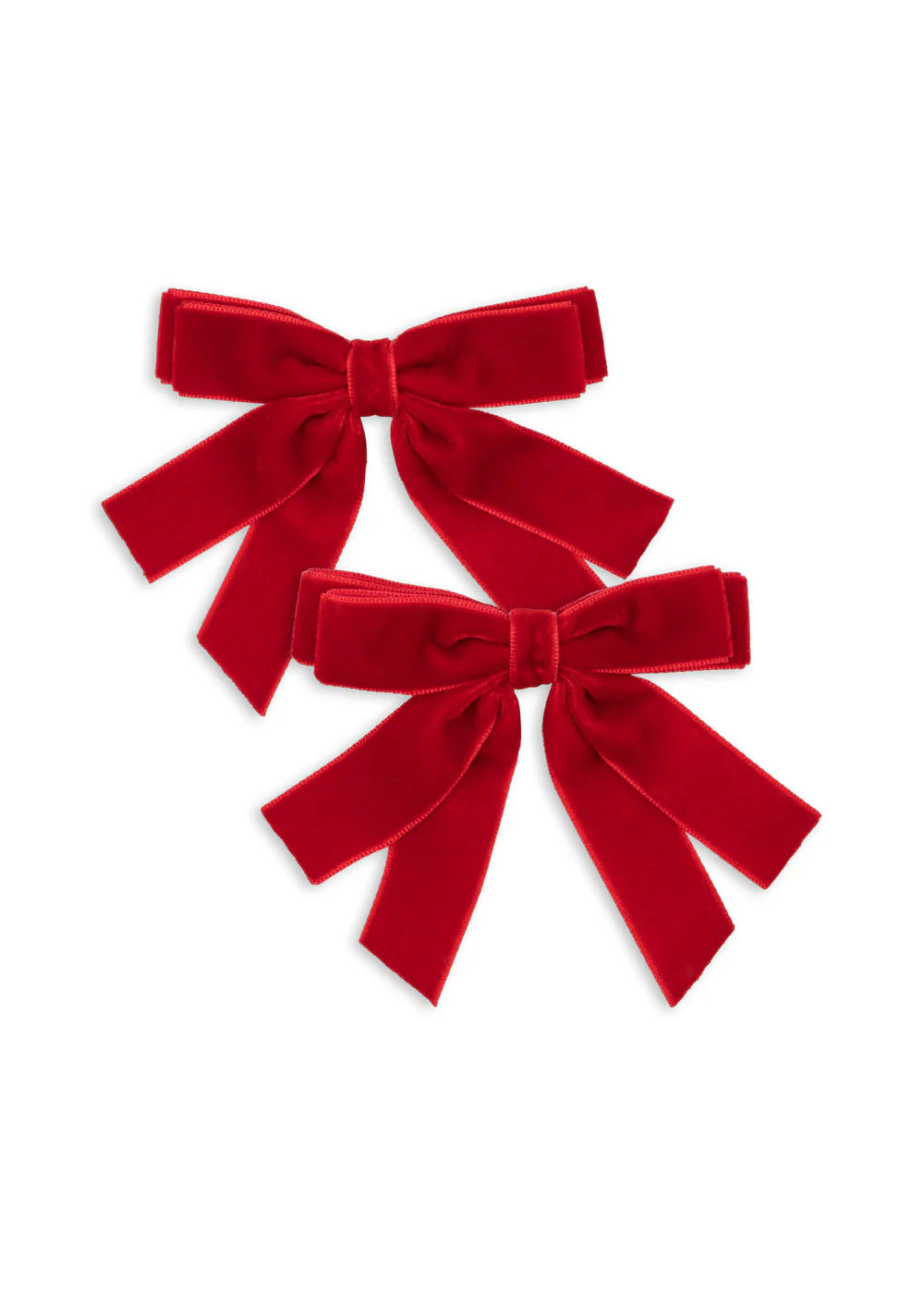 2 PACK VELVET DOUBLE BOW HAIR CLIPS
