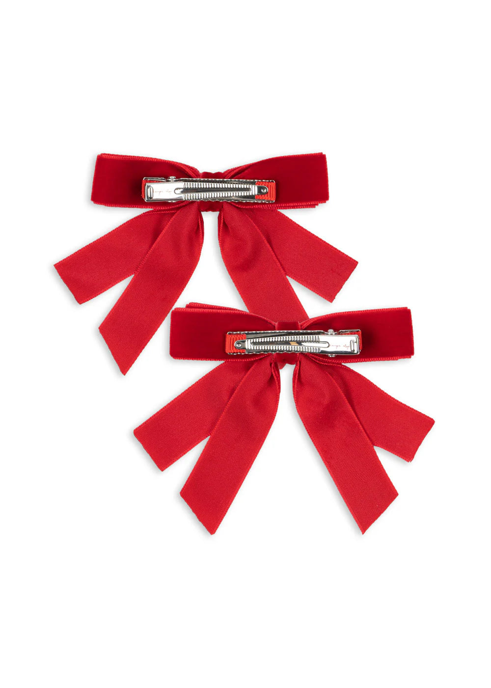 2 PACK VELVET DOUBLE BOW HAIR CLIPS