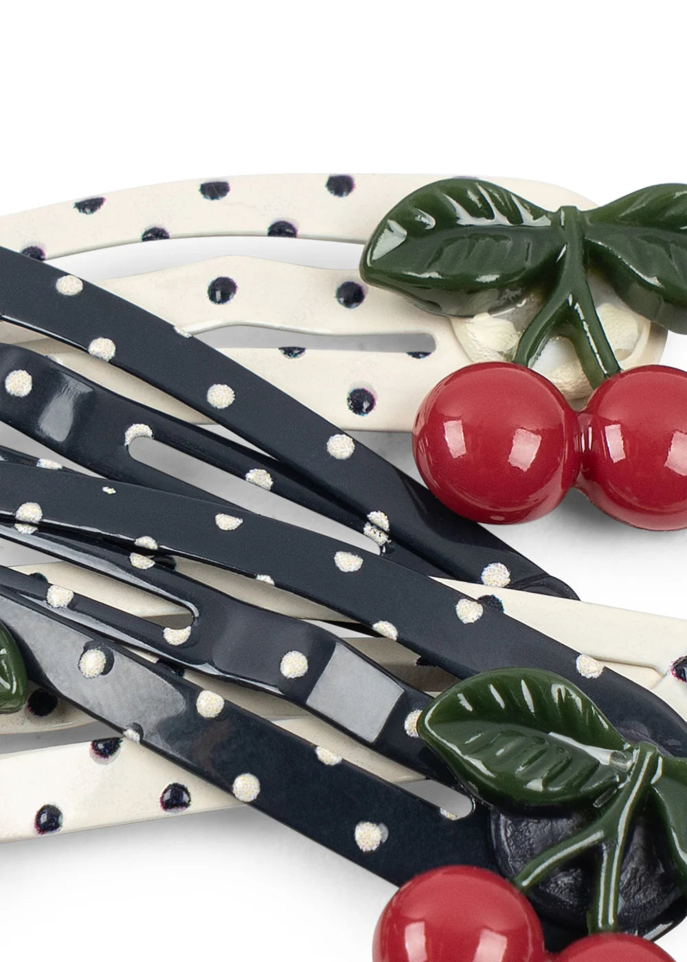 4 PACK CHERRY DOT HAIR CLIPS