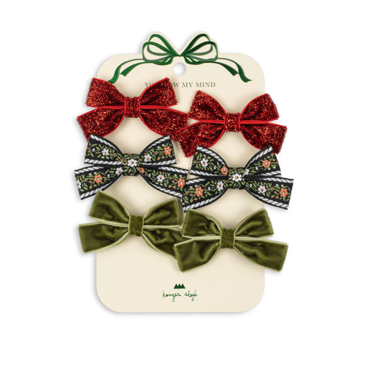 6 PACK MICKI BOW HAIR CLIPS