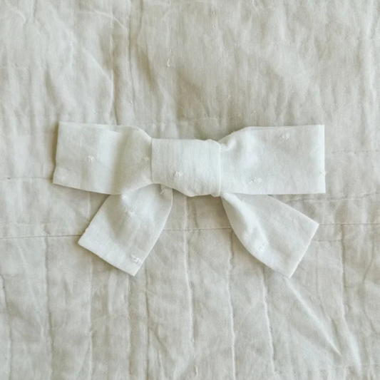 Big hair bow white dot