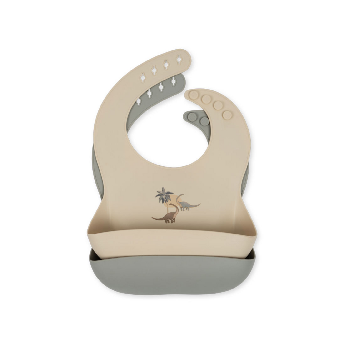 2 PACK SILICONE BIB - DINO