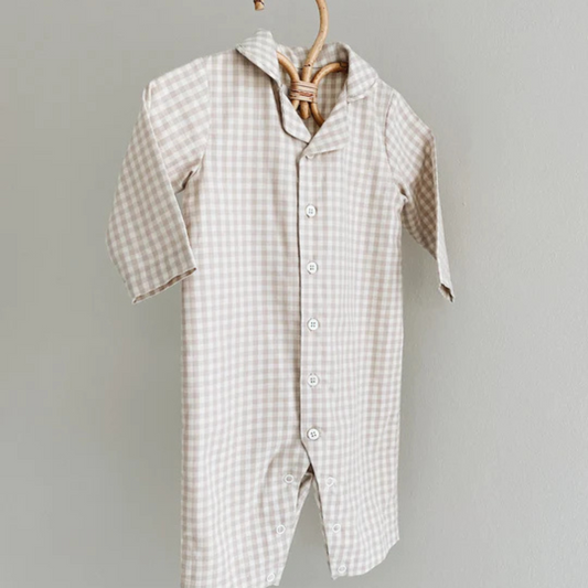 Classic PJ suit beige gingham