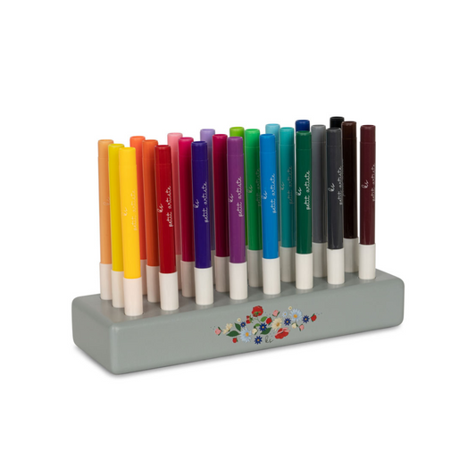 MARKERS IN WOODEN BLOCK 24 PCS - MIZUMI BIG