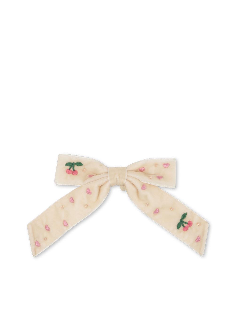 VELVET BOW PEARLY HAIR CLIP
