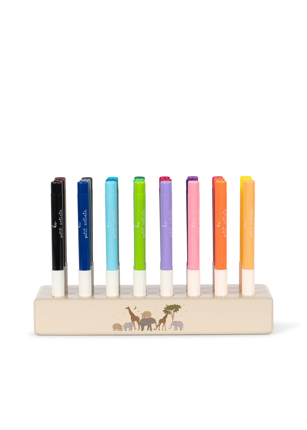 MARKERS IN WOODEN BLOCK 24 PCS - SAFARI