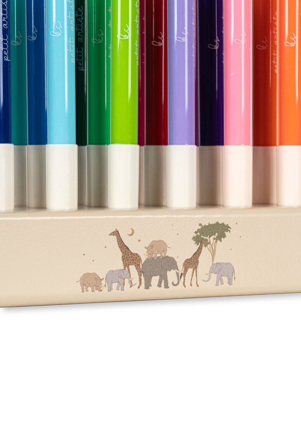 MARKERS IN WOODEN BLOCK 24 PCS - SAFARI