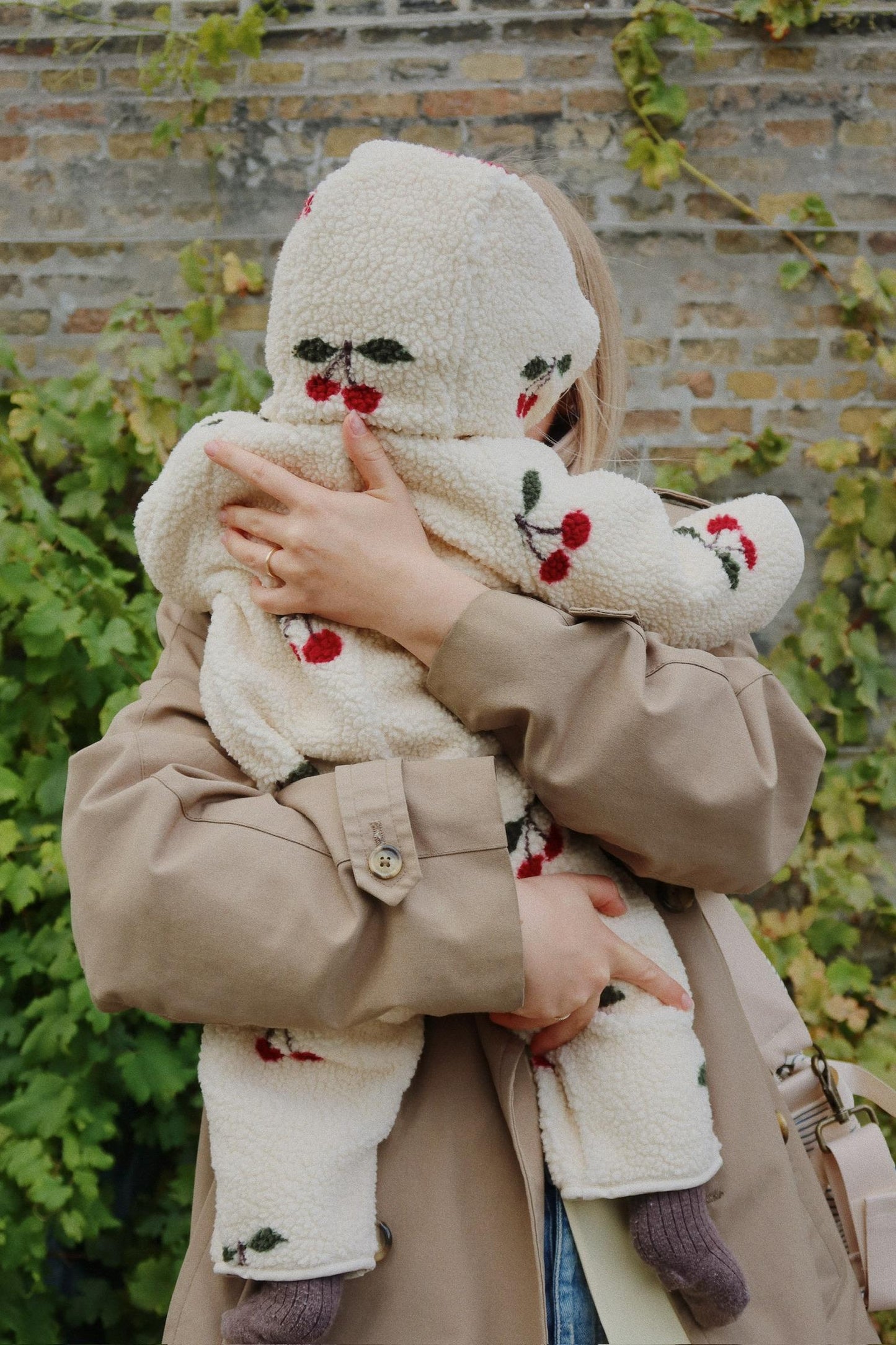 JODY TEDDY ONESIE GRS - Cherry