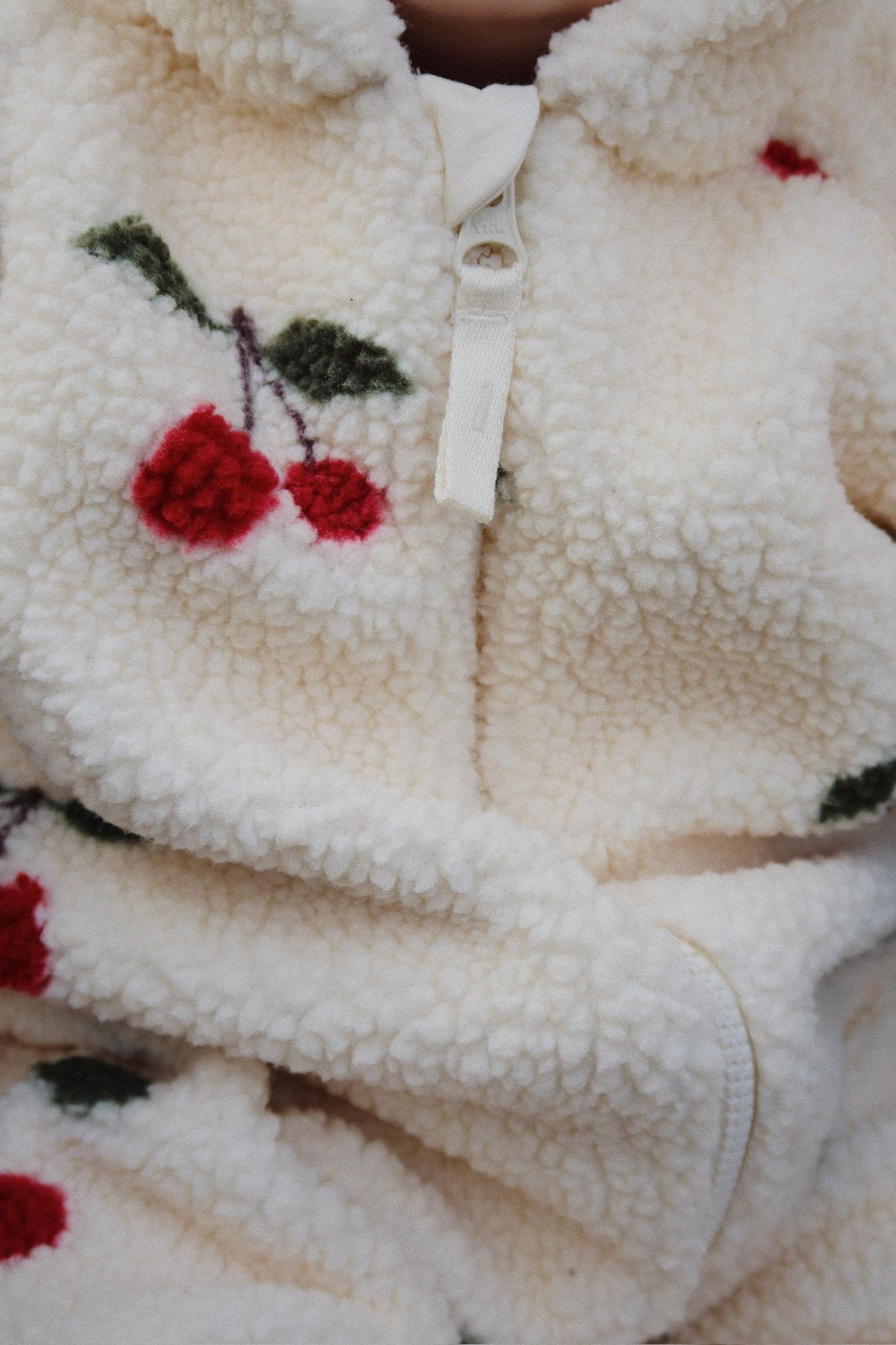 JODY TEDDY ONESIE GRS - Cherry