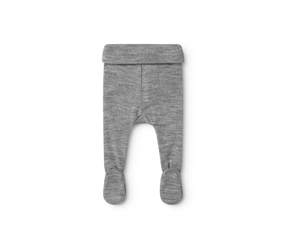 Pixa, Wool Pointelle Trousers - Grey Malange