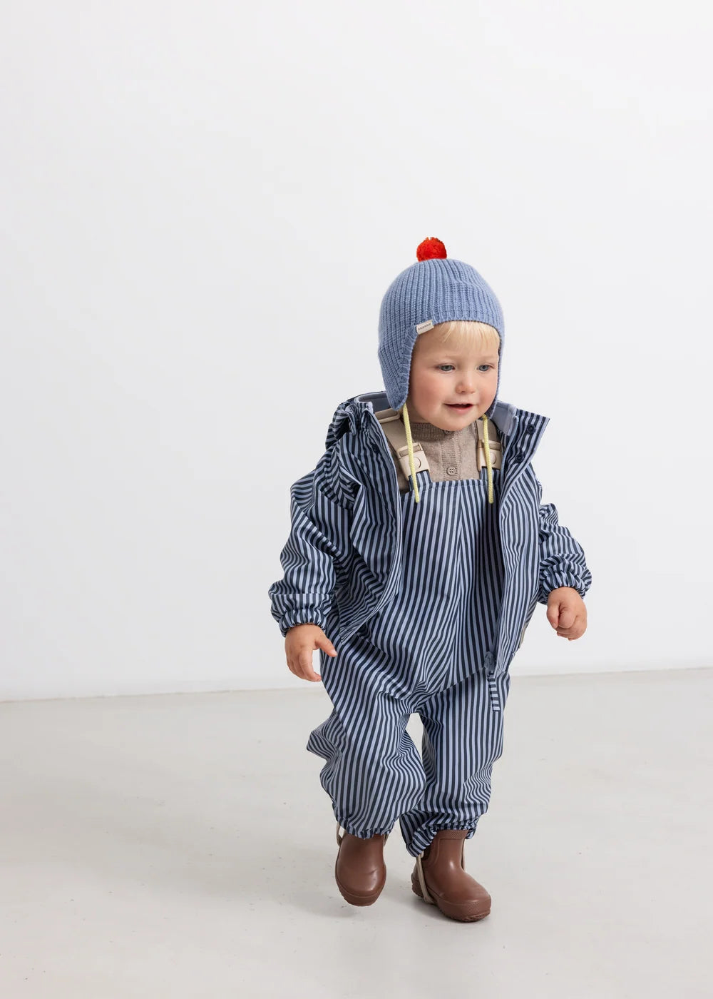 Aly Baby Pompom, Knit Hat - Bright Sky