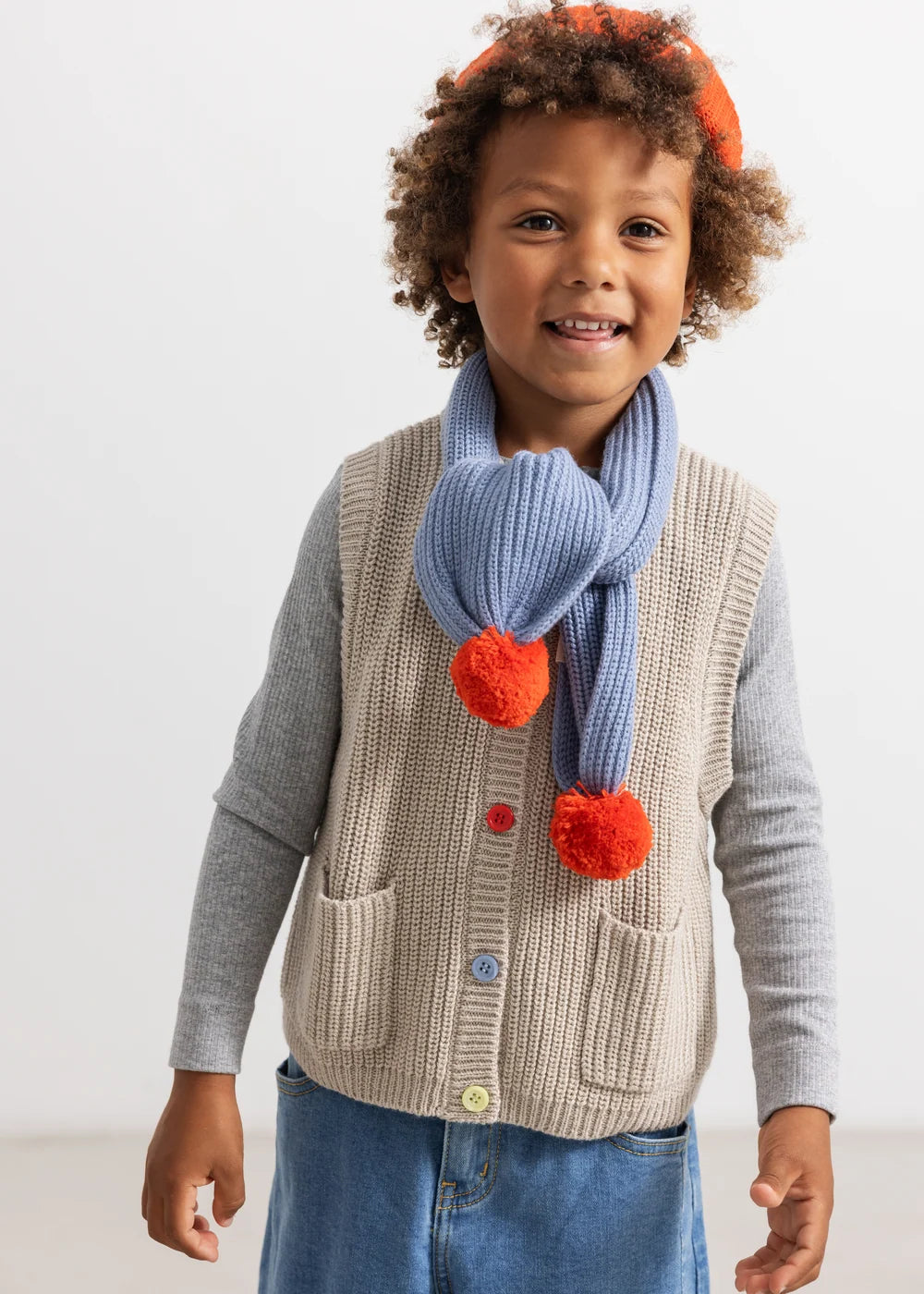 Taju, Knit Vest - Barely Beige
