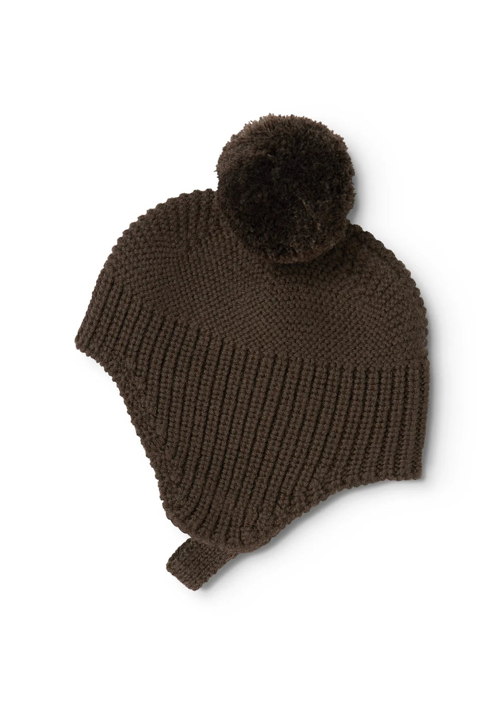 Aly Pompom, Knit Hat - Dark Roast