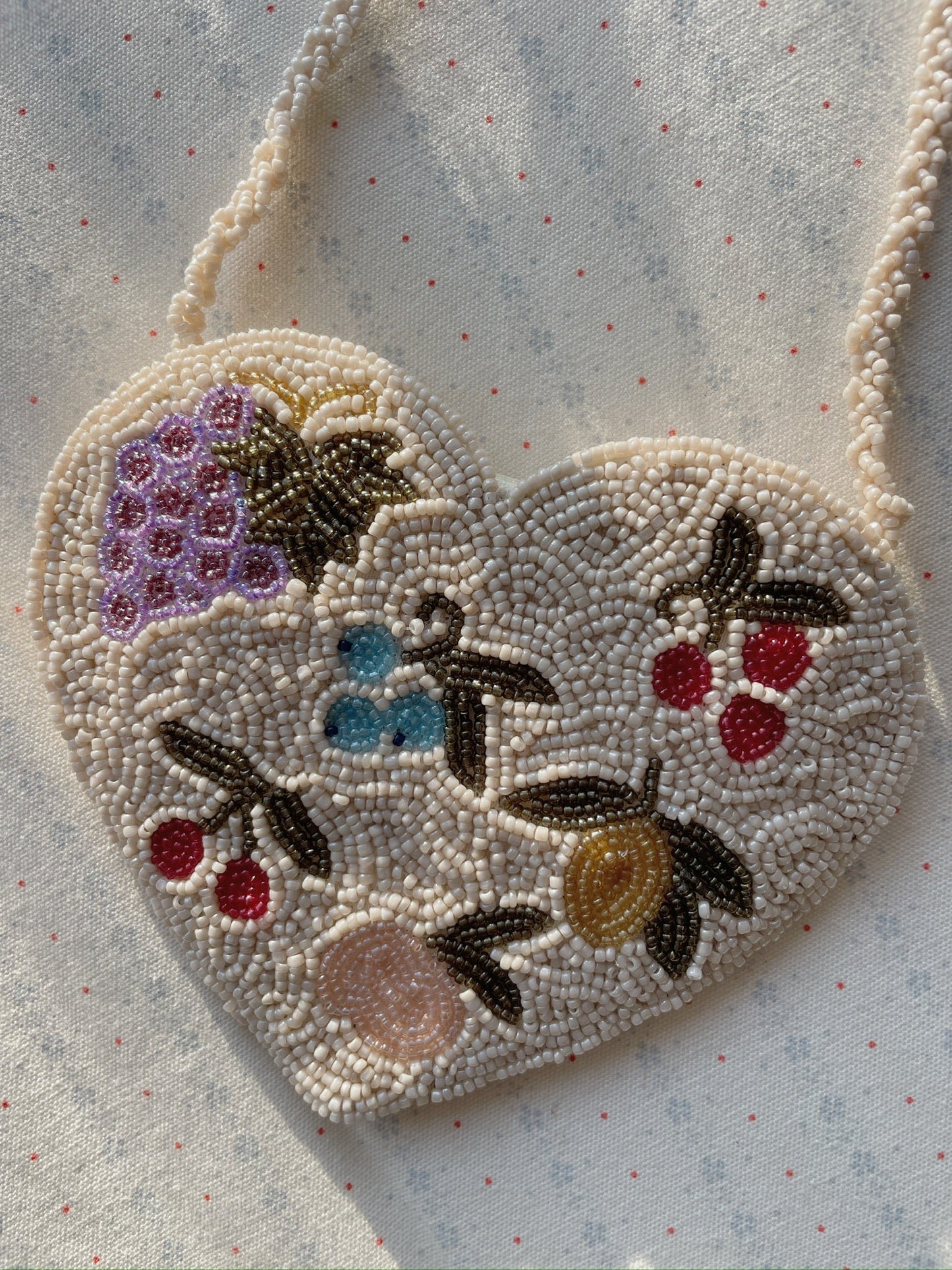 BEADED HEART BAG - VITAMINS