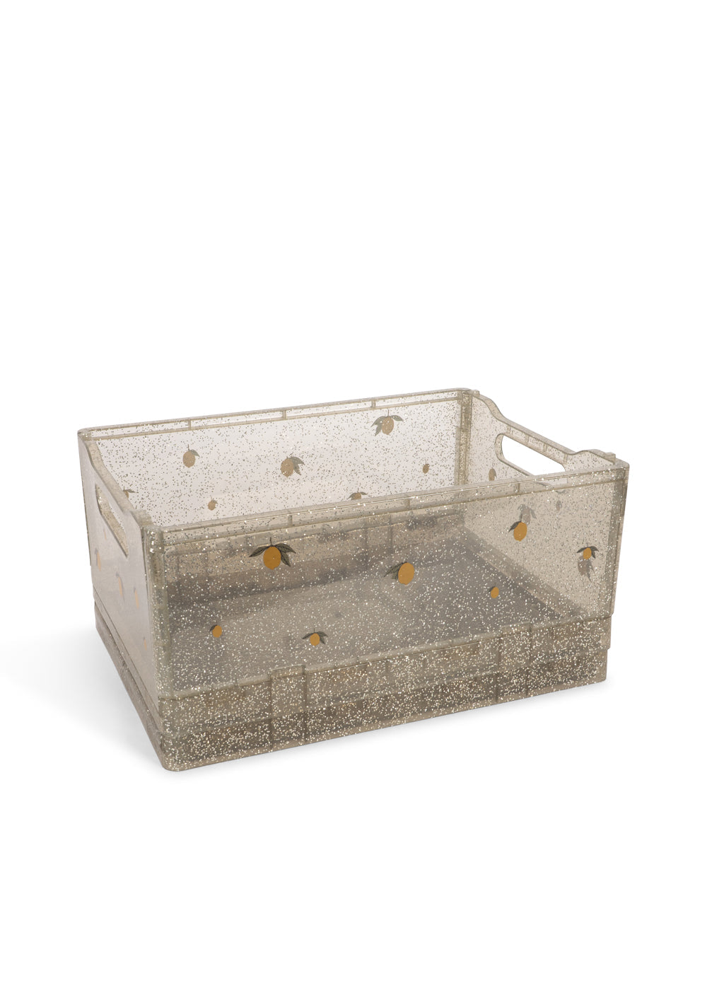 2 PACK GLITTER STORAGE BOX - Lemon