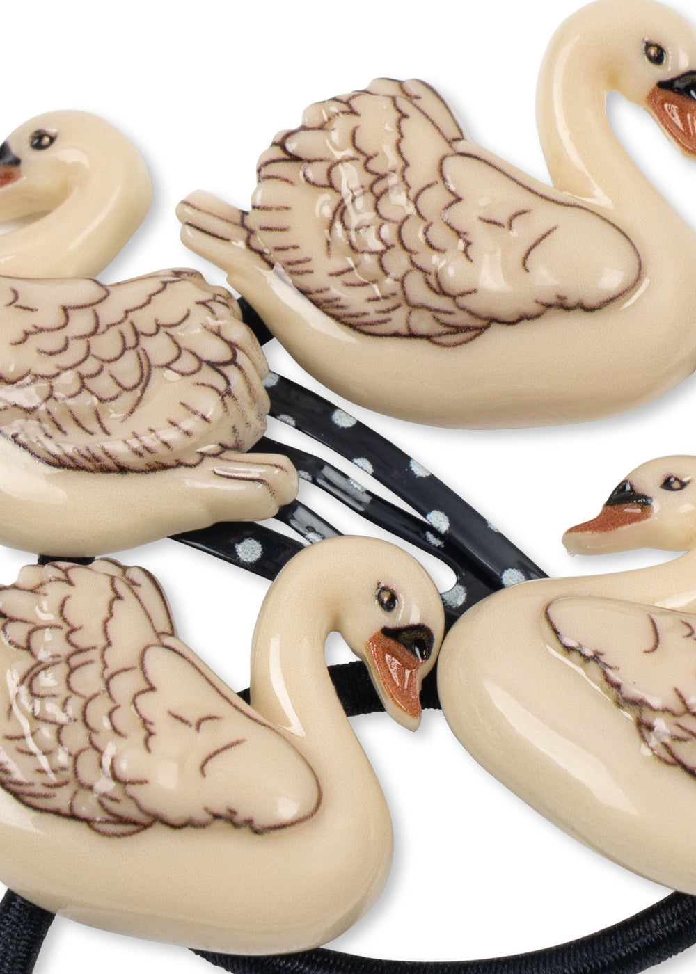 4 PACK SWAN HAIR CLIP AND ELASTIC