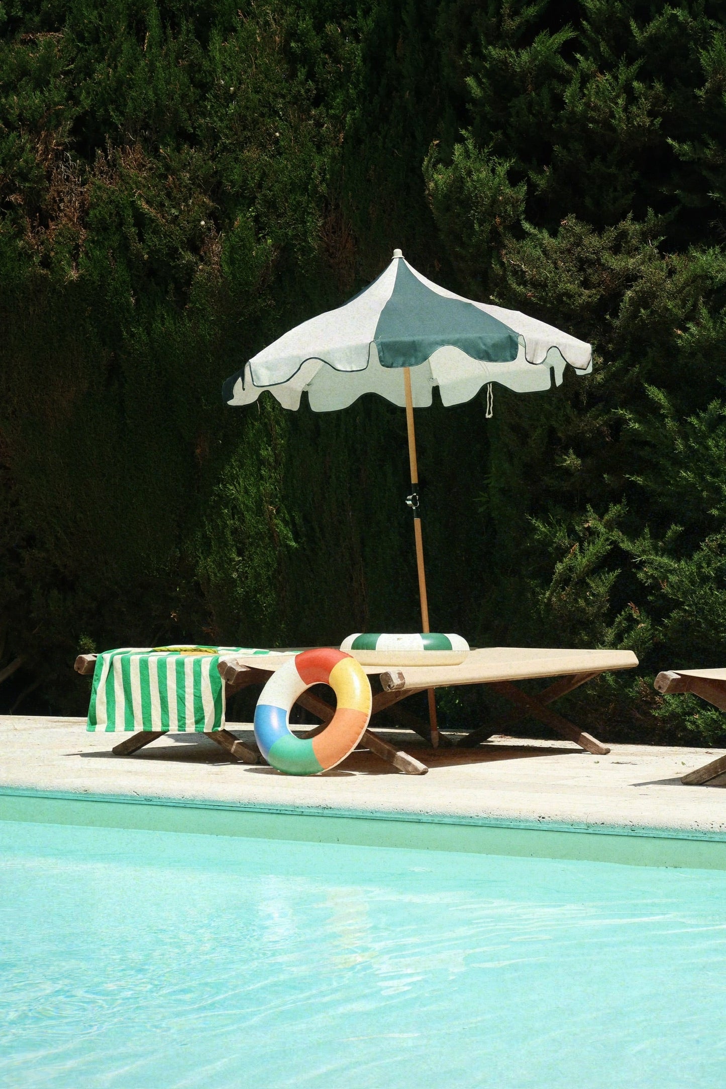 JUNIOR SWIM RING - Green Stripes