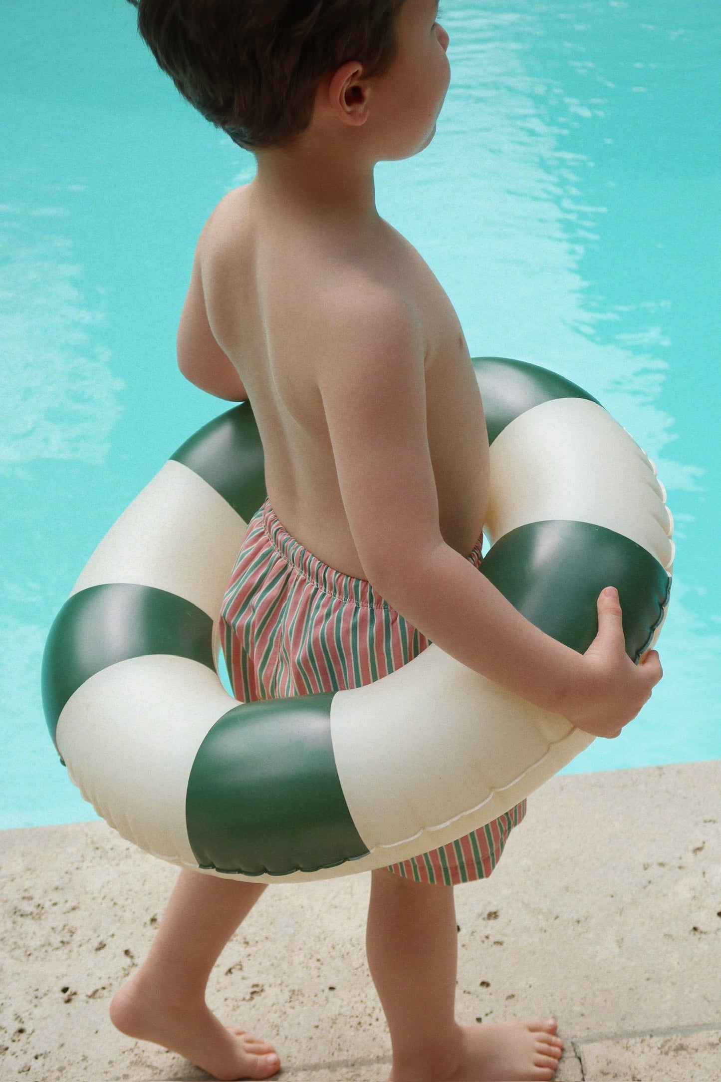 JUNIOR SWIM RING - Green Stripes