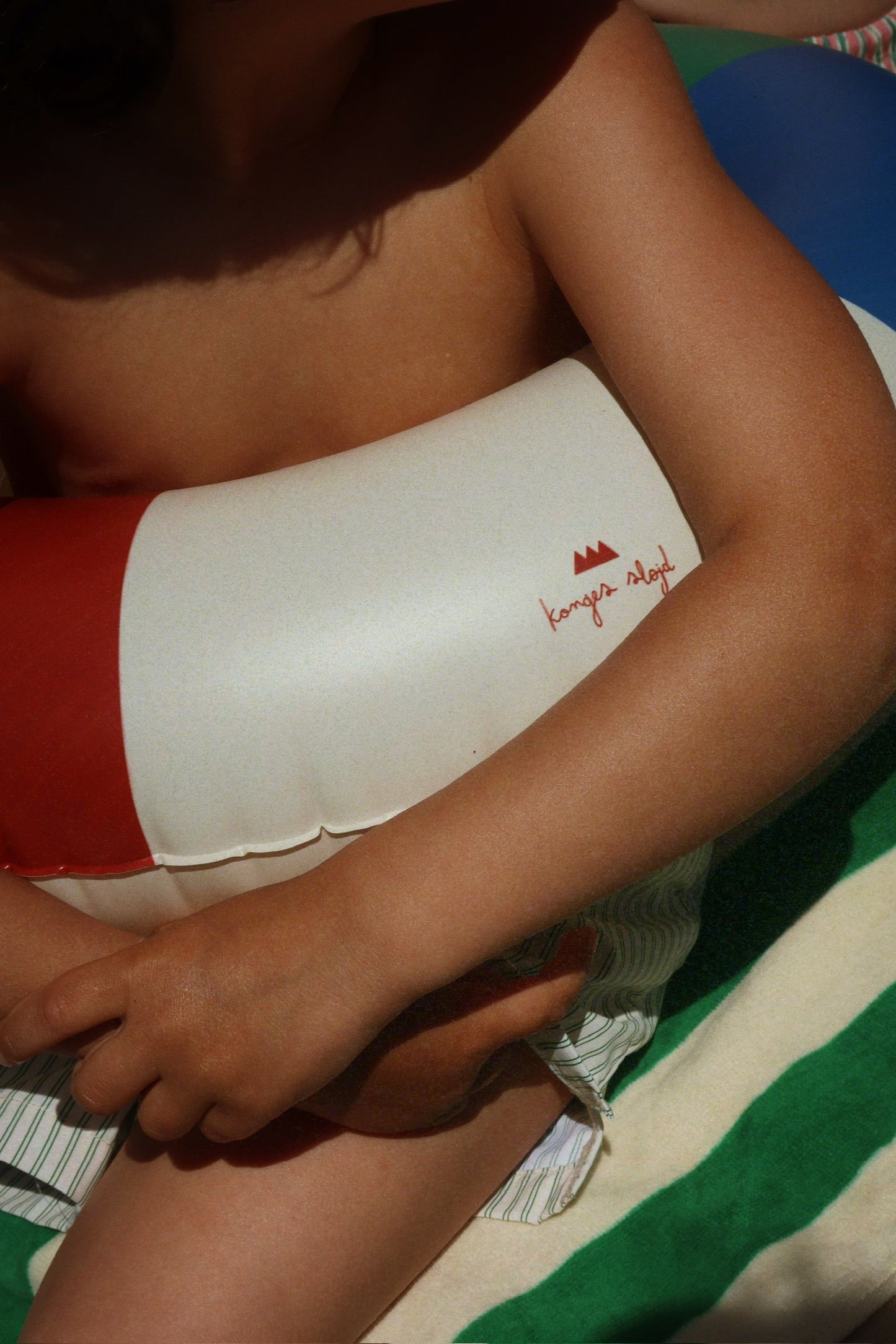 JUNIOR SWIM RING - Green Stripes