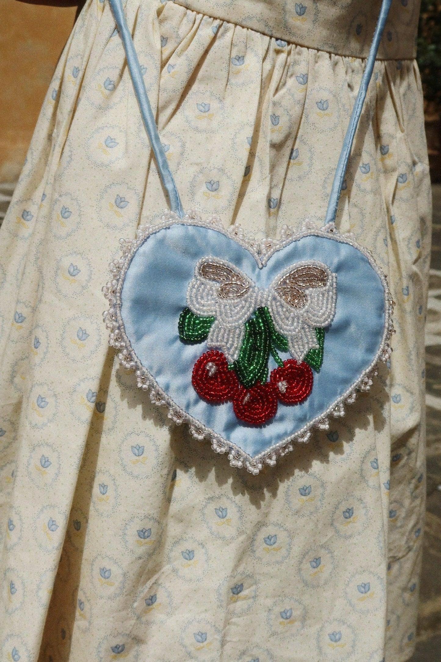 BEADED HEART MINI PURSE