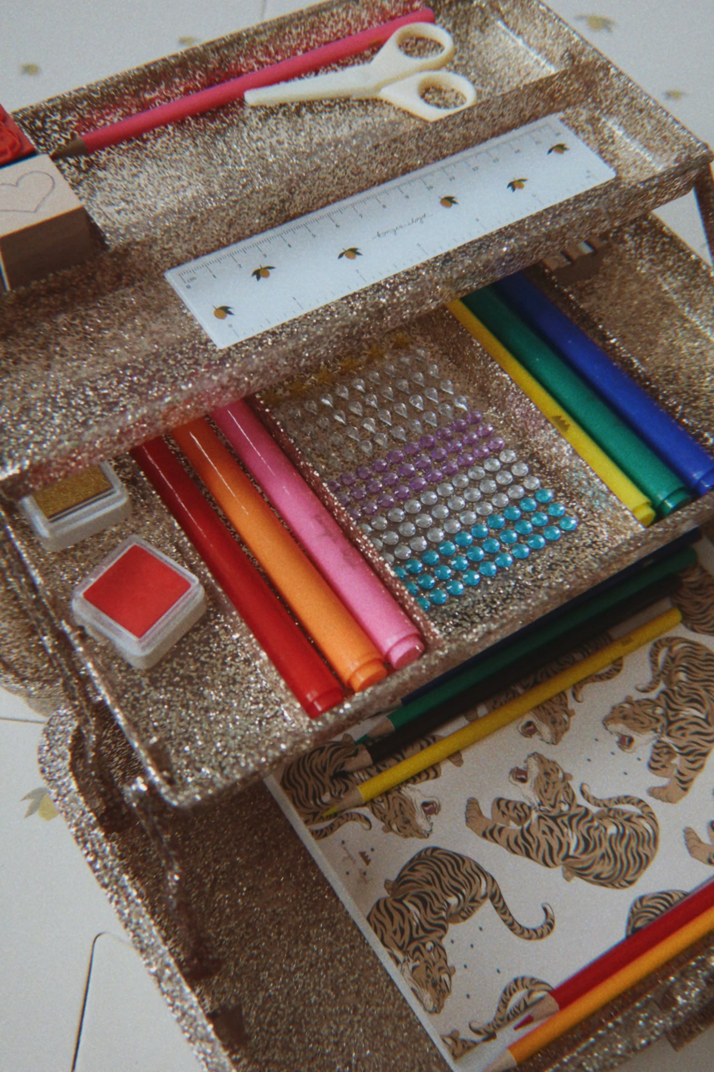 GLITTER ART CADDY - Tiger