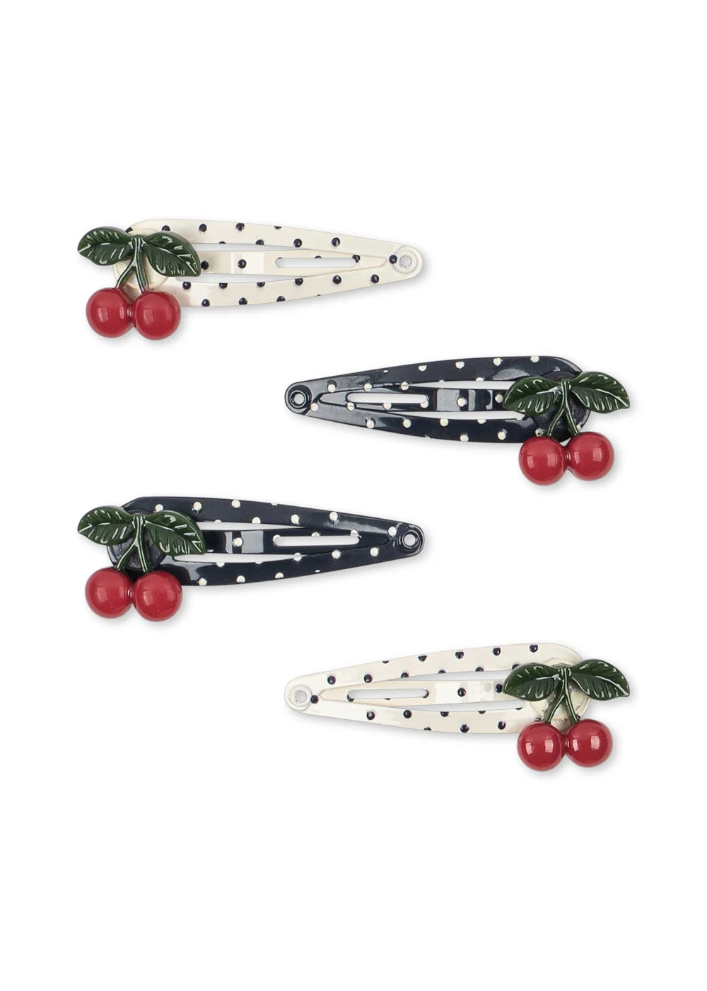 4 PACK CHERRY DOT HAIR CLIPS