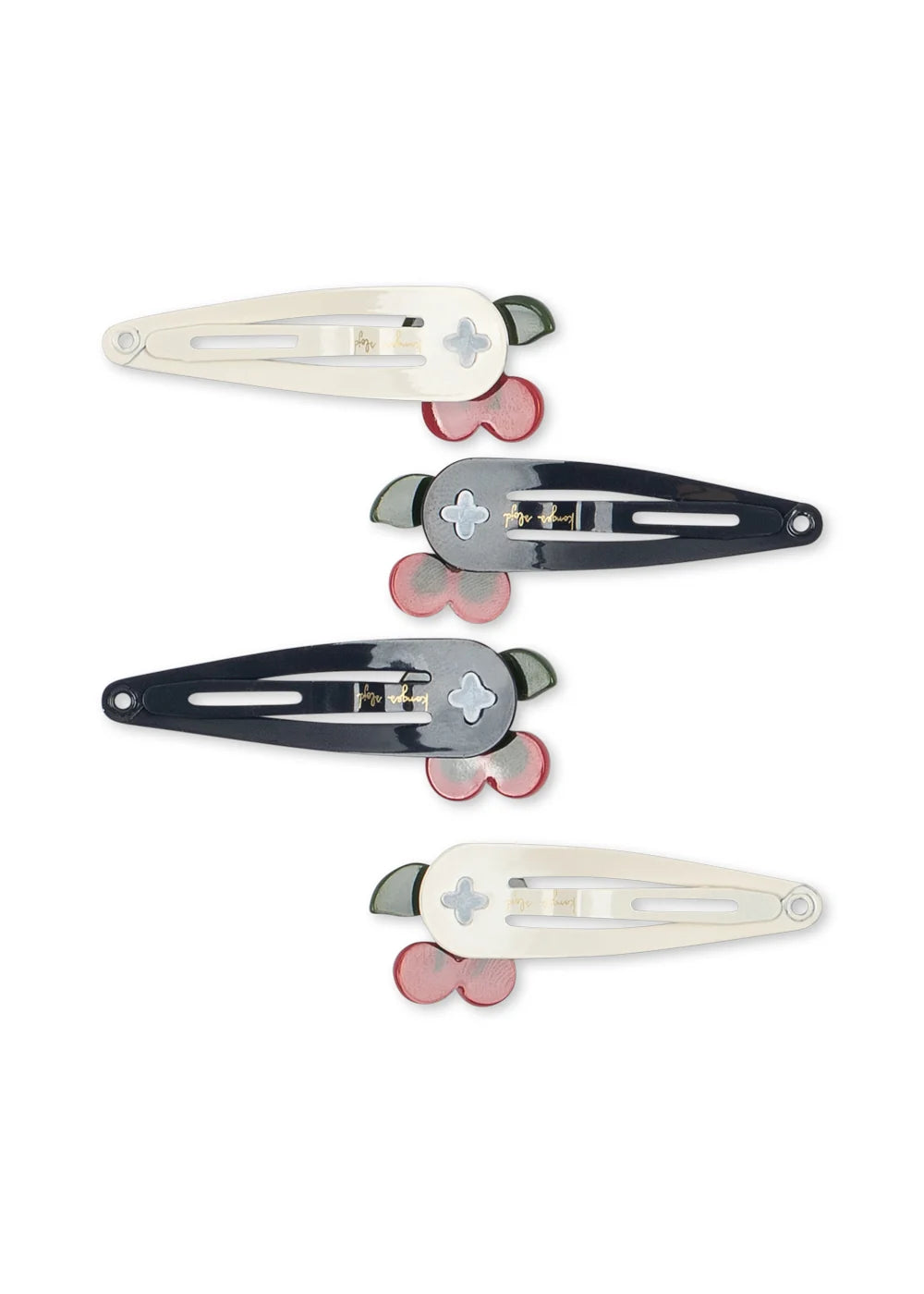 4 PACK CHERRY DOT HAIR CLIPS