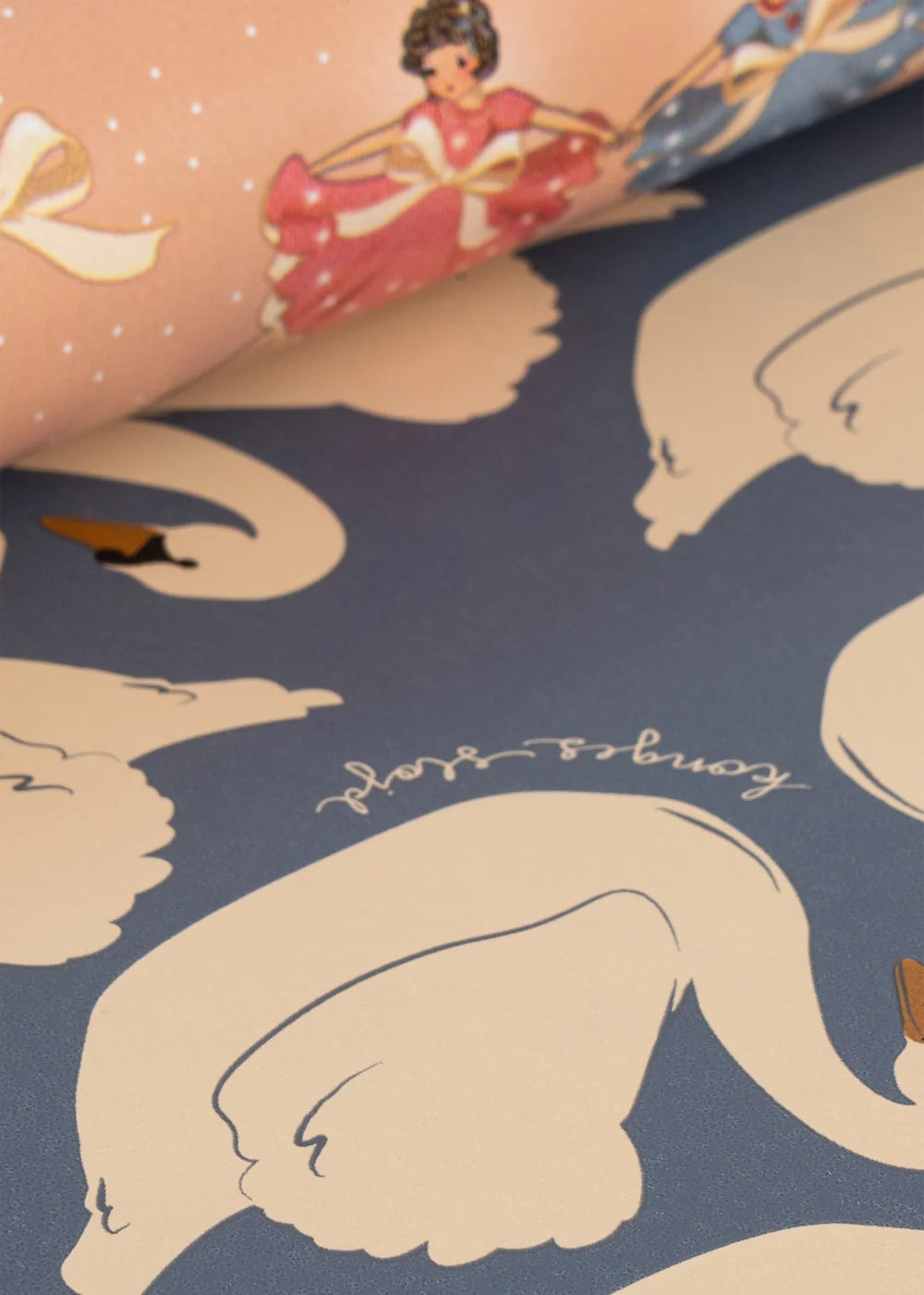 WRAPPING PAPER - Bow Ballerina Blush + Swan