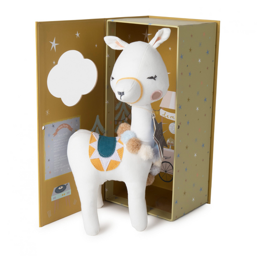 Llama in gift box