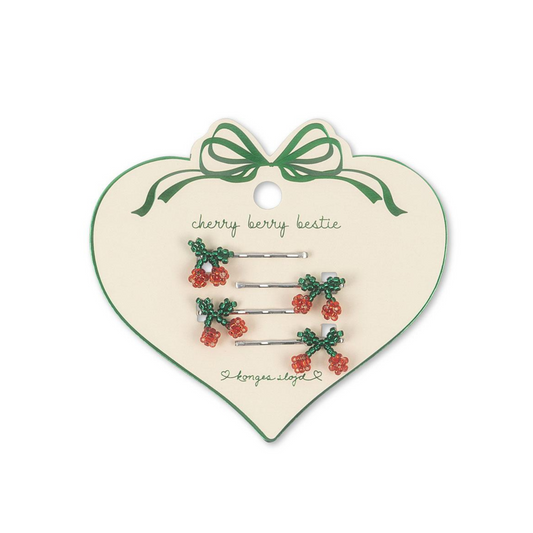 4 PACK MINI CHERRY HAIR PIN
