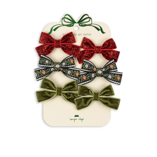 6 PACK MICKI BOW HAIR CLIPS