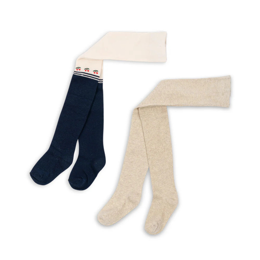 2 PACK CHERRY LUREX TIGHTS