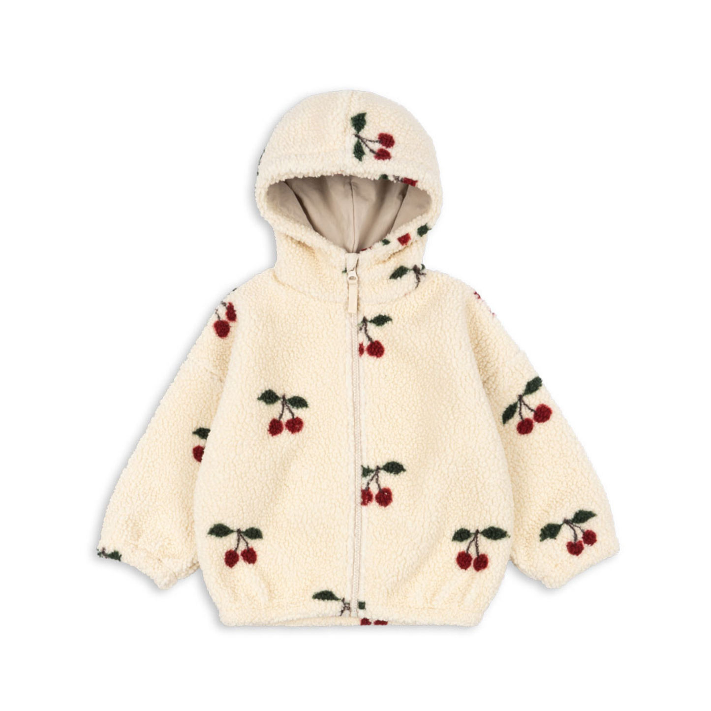 JODY TEDDY HOODIE JACKET - Cherry