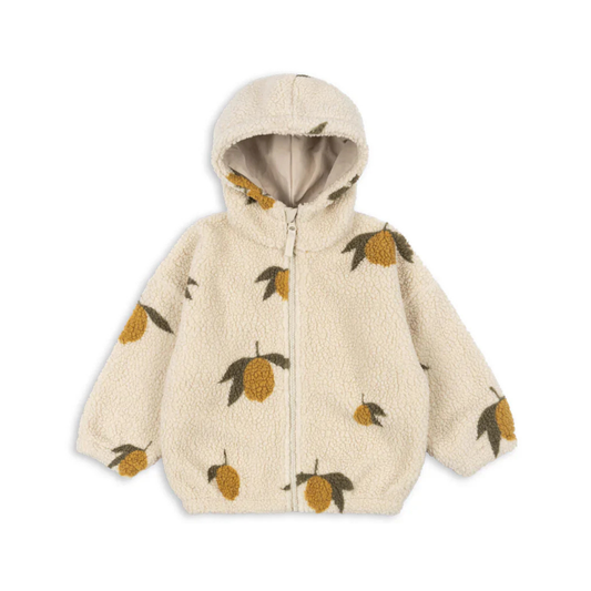 JODY TEDDY HOODIE JACKET - Lemon