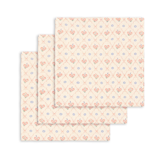3 PACK MUSLIN CLOTH GOTS - Mahogany Rose